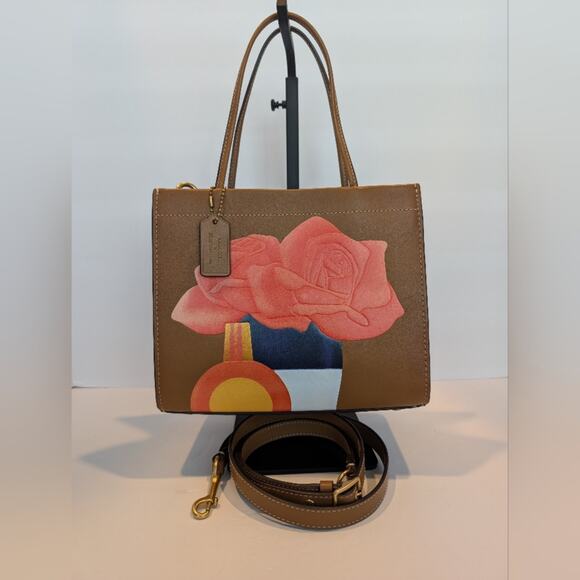 COACH x Tom Wesselmann Cashin Carry Tote 22  in Floral Print CA128 - Picture 1 of 11